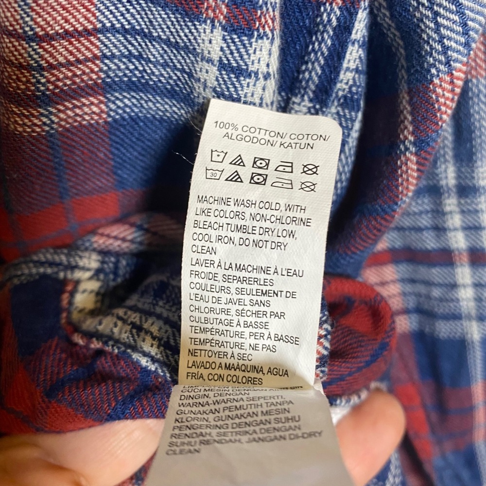 Lucky Brand Classic Red Flannel Mens XL Boho Casual Rustic Outdoor Plaid Western - Picture 12 of 13